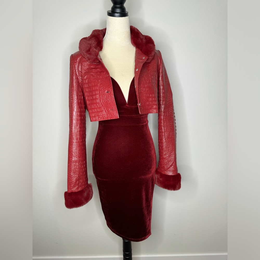 Dark Red Velvet Dress